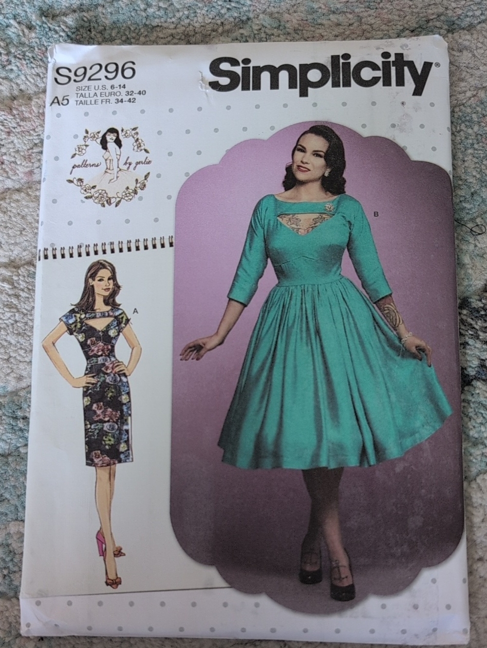 Simplicity Teal Vintage Fit-and-Flare Dress Sewing Pattern